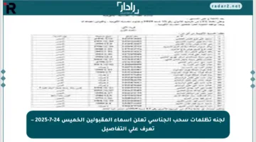 لجنة تظلمات سحب الجناسي تعلن أسماء المقبولين الخميس 24-7-2025 – تعرف على التفاصيل